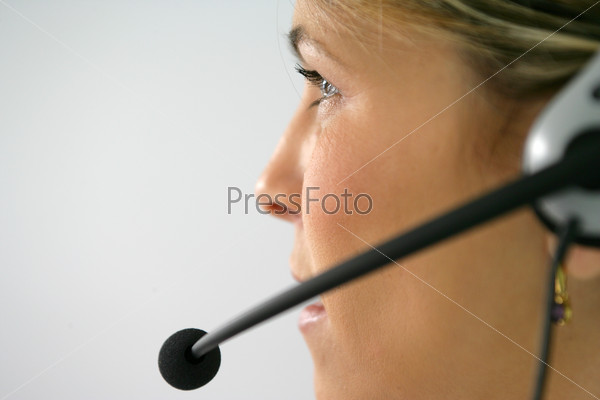 Young woman with a headset