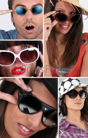 People wearing sunglasses, stock photo