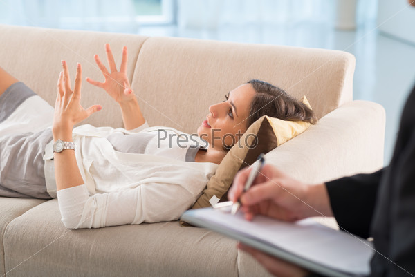 Patient in office of psychologist
