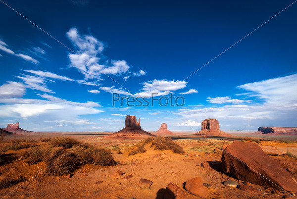 Monument Valley typical panorama western lands