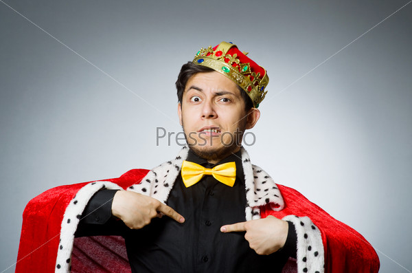 King businessman in funny concept, stock photo