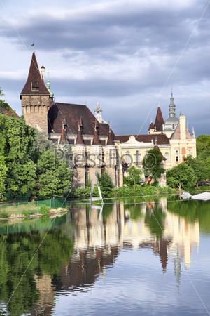 Vajdahunyad castle in Budapest, Hungary. It was built between 1896 and 1908 as part of the Millennial Exhibition