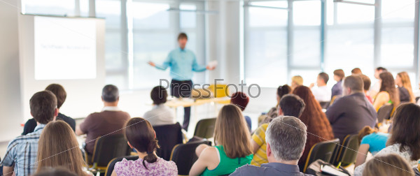 Stock Photo: Speaker Giving a Talk at Business Meeting.