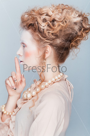 Beauty and fashion portrait in style of Maria Antuanetta