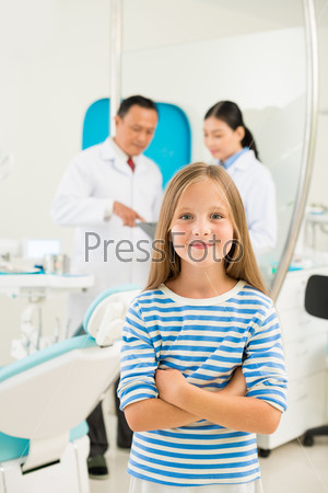 Portrait of smiling girl at dentistry