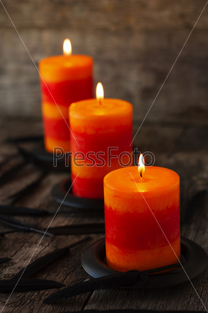 candles on the table for a holiday Halloween