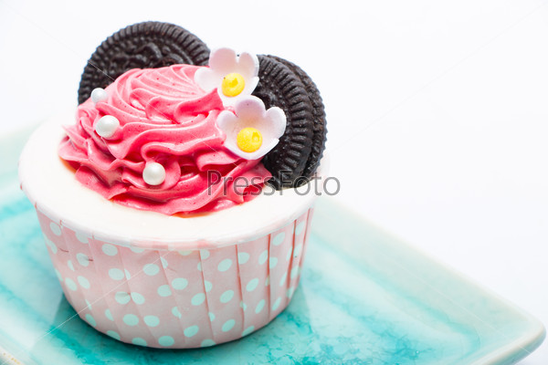 mini cake, cupcakes isolated on white background