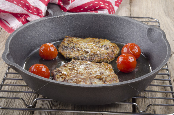 black pudding boxty in a pan