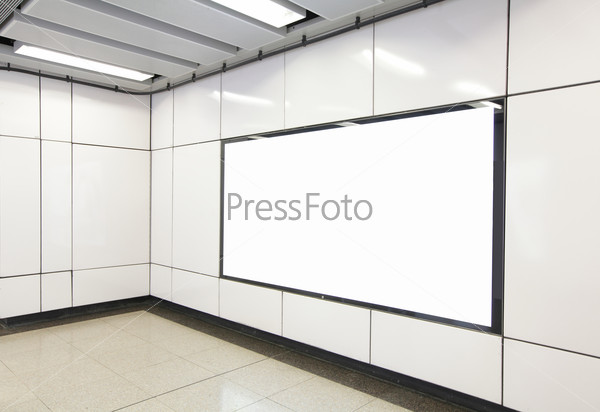 Blank Billboard in metro subway station shot in asia, hong kong, great for your copy space