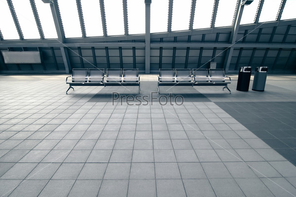 Metal Chairs in Waiting area on station