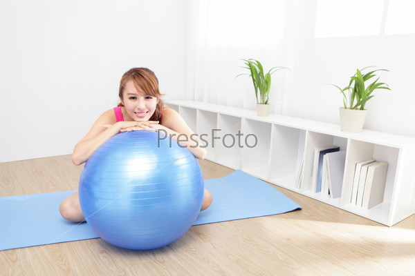 portrait of healthy young woman sport at home in the morning, asian beauty