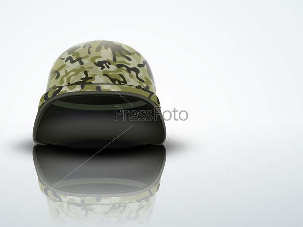 Light Background Military helmet with camo pattern