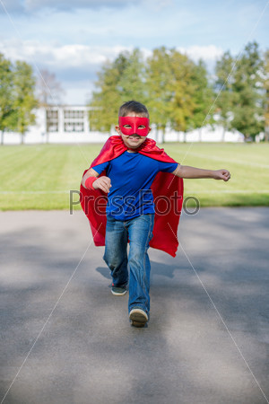 Superhero running forward
