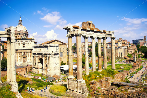 Ancient ruins in Roman Forum, Rome, Italy