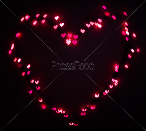 Сердце с эффектом боке, день Святого Валентина