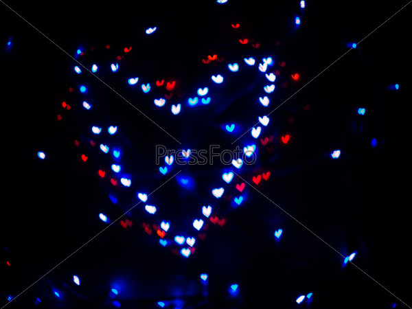 Heart bokeh background, Valentine\'s day