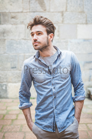 young handsome fashion model man