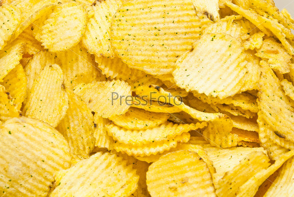 salted corrugated potato chips