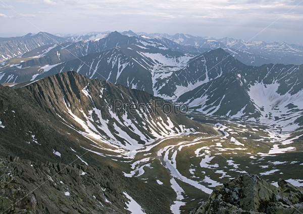 Subpolar Ural mountains, view from mountain Narodnaya