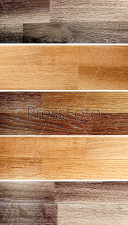 Set of banners with oak parquet texture