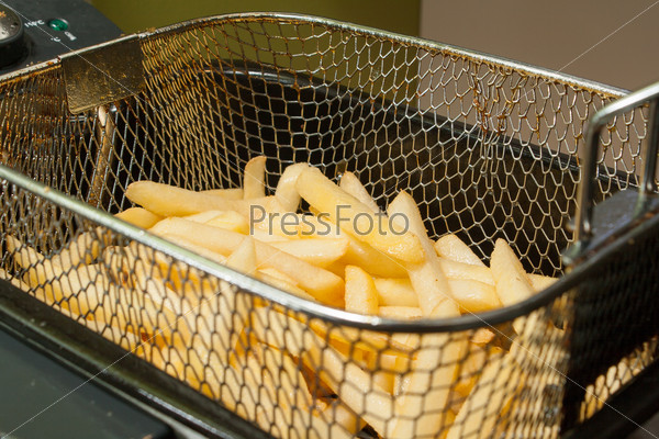 French fries fried in oil golden patato