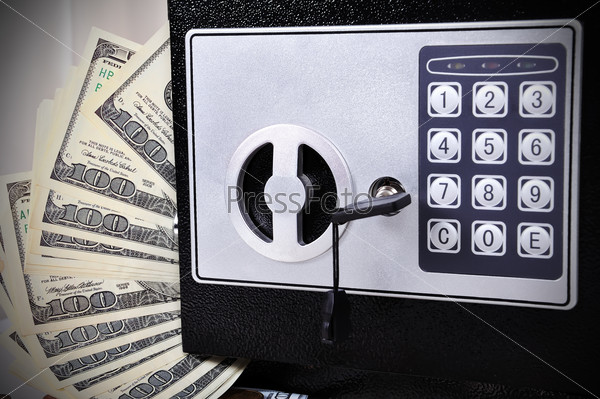 cell with money in safety deposit box