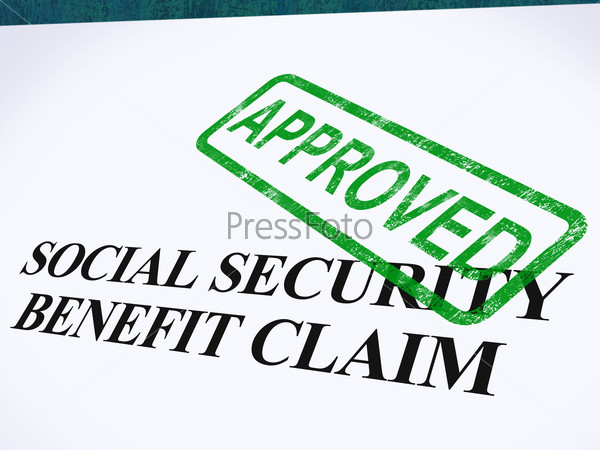 Social Security Claim Approved Stamp Showing Social Unemployment Benefit Agreed