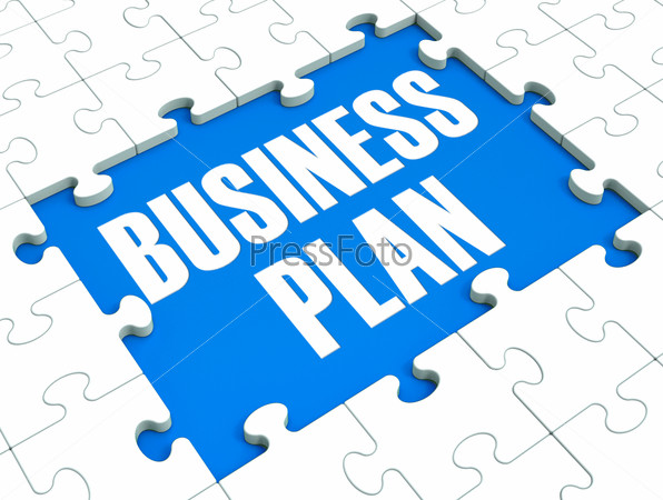 Business Plan Puzzle Shows Business Strategies And Goals