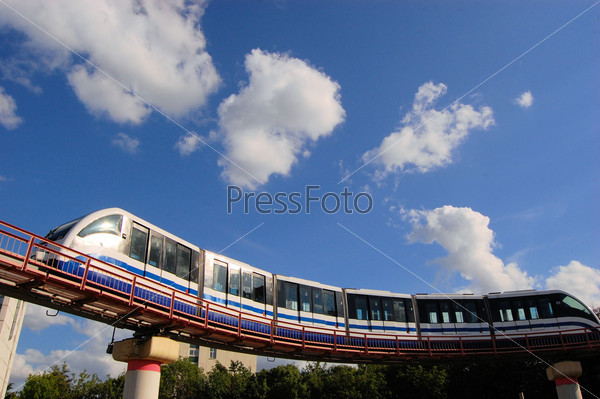 Monorail Skytrain fast mass transit, Moscow, Russia