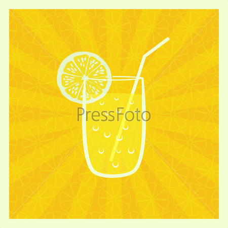 Background with juice in glass
