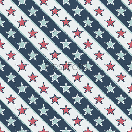 vintage seamless pattern with stars -  illustration