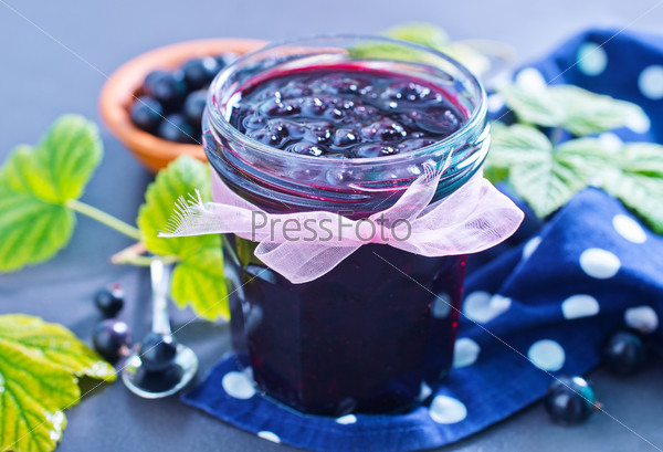 Black currant jam, stock photo