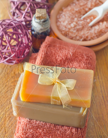 Soap and towels, stock photo