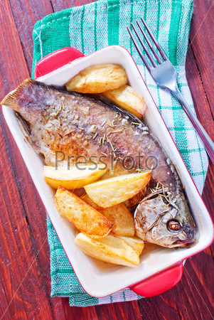 baked fish and potato