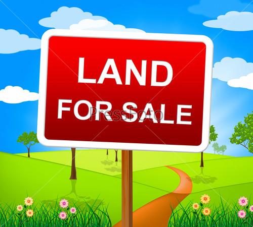 Land For Sale Indicating Real Estate Agent And Property
