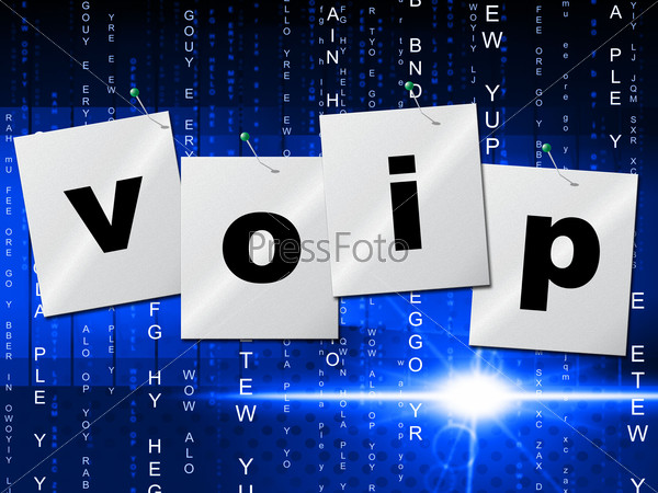Voip Communication Showing Voice Over Broadband And Communications