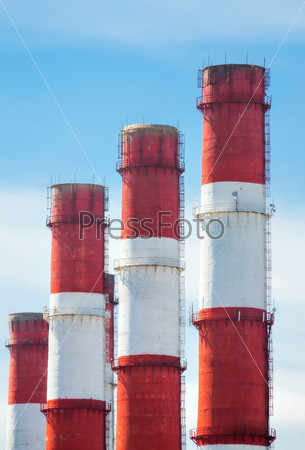 Group of pipes of the thermal power station