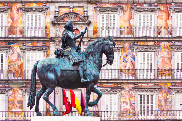 Statue of King Philips III, Plaza Mayor, Madrid.