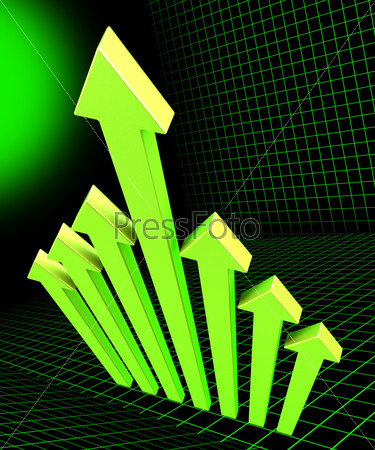Arrows Going Up Indicating Gain Increase And Success