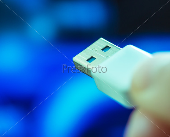 Usb Lead Representing Computer Port And Interconnect, stock photo