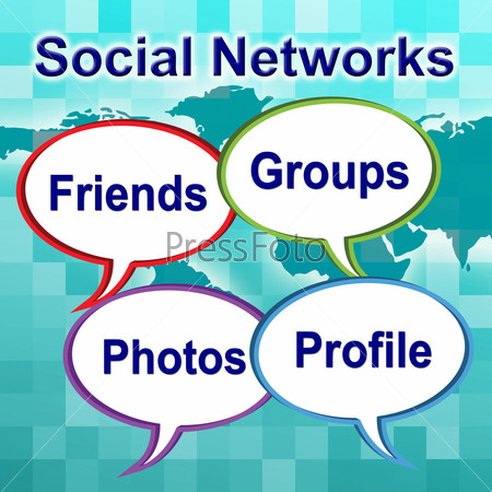 Social Networks Words Showing News Feed And Posts