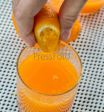 Fresh Orange Juice Indicating Fruit Juicy And Squeezed