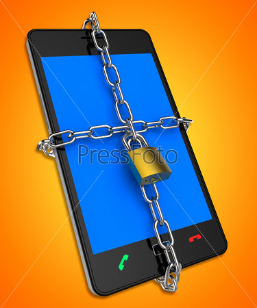 Smartphone Locked Indicating Protect Privacy And Security