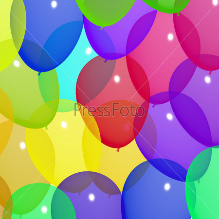 Festive Colorful Balloons In The Sky For Birthday Or Anniversary Celebration