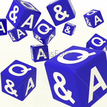 Question and Answer Blue Dice As Symbol For Information