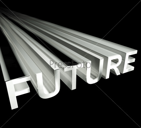 Future 3d Text In White And As Symbol For Improvement And Opportunity