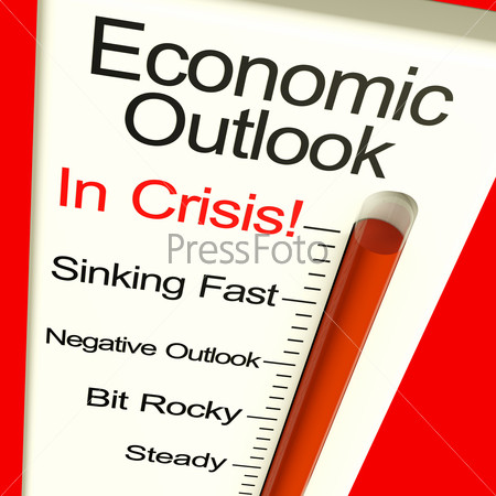 Economic Outlook In Crisis Monitor Showing Bankruptcy And A Depression