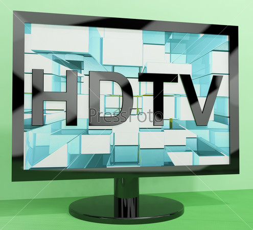 HDTV Monitor Representing High Definition Television Or TVs