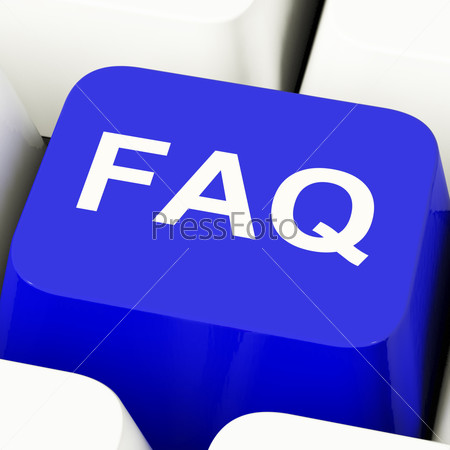 FAQ Computer Key In Blue Showing Information And Answer