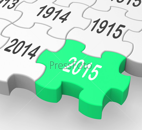 2015 Puzzle Piece Showing Business Future Plans And Goals